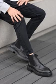 Shoetyle - Siyah Deri Fermuarlı Erkek Bot 250-085 - 1