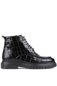 Shoetyle - Siyah Croco Deri Fermuarlı Erkek Bot 250-604 - 1
