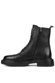 Shoetyle - Siyah Deri Fermuarlı Erkek Postal Bot 250-090 - 7