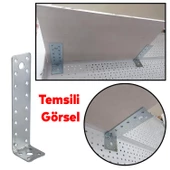 Mobilya Dolap Duvar Sabitleme 10 ADET Metal Köşebent 40x40x160 mm Bağlantı Aparatı L Demiri Gönye - 3
