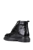 Shoetyle - Siyah Croco Deri Fermuarlı Erkek Bot 250-604 - 4
