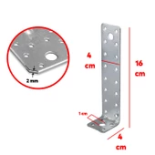Mobilya Dolap Duvar Sabitleme 10 ADET Metal Köşebent 40x40x160 mm Bağlantı Aparatı L Demiri Gönye - 2
