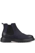 Shoetyle - Lacivert Nubuk Deri Erkek Chelsea Bot 250-0055 - 1