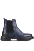 Shoetyle - Lacivert Deri Erkek Chelsea Bot 250-080 - 1