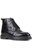 Shoetyle - Siyah Croco Deri Fermuarlı Erkek Bot 250-604 - 2