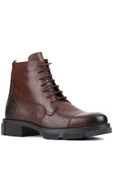 Shoetyle - Kahverengi Baskılı Deri Bağcıklı Erkek Bot 250-206 - 2