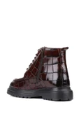 Shoetyle - Kahverengi Croco Deri Fermuarlı Erkek Bot 250-604 - 4