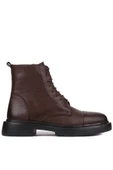 Shoetyle - Kahverengi Deri Fermuarlı Erkek Postal Bot 250-090 - 1