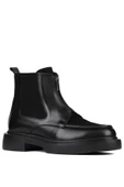 Shoetyle - Siyah Deri, Süet Fermuarlı Erkek Bot 250-085 - 2