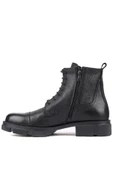 Shoetyle - Siyah Flooter Deri Bağcıklı Erkek Bot 250-206 - 3