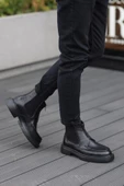Shoetyle - Siyah Deri Fermuarlı Erkek Bot 250-085 - 4