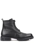 Shoetyle - Siyah Flooter Deri Bağcıklı Erkek Bot 250-206 - 1