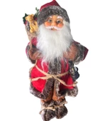Yılbaşı Süsü Noel Baba Biblo Figür Büyük Boy 45cm - Feneri, Ayılı Hediye Çuvalı ve Aksesuarları ile - 3