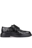 Shoetyle - Siyah Kroko Deri Bağcıklı Erkek Klasik Ayakkabı 250-2013 thumbnail 1