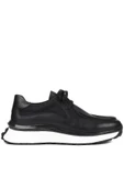 Shoetyle - Siyah Deri Bağcıklı Erkek Günlük Ayakkabı 250-2416 - 6