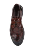 Shoetyle - Kahverengi Croco Deri Bağcıklı Erkek Günlük Ayakkabı 250-1615 thumbnail 5