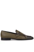 Shoetyle - Haki Deri Tokalı Erkek Klasik Ayakkabı 250-2300 - 1