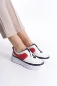 Kadın Hakiki Deri Kalın Taban Önden Fermuarlı Günlük Spor Ayakkabı Sneaker - 7