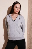 FASHION FRIENDS KADIN FERMUARLI KAPÜŞONLU SWEAT 24K0852K1 - 5