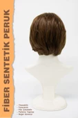 Perçemli Düz Kısa Boy Fiber Sentetik Peruk thumbnail 5