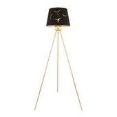 Apliqa Epona Siyah Desenli Şapkalı Gold Modern Dekoratif Salon Lambader - 1