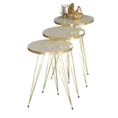 Zigon Sehpa Gold Krem Tel 1044 thumbnail 1