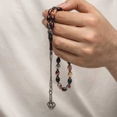 Himarry Gümüş Kazaz Püsküllü Sıkma Kehribar Tesbih thumbnail 2