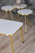 Orta Sehpa Efes Elips Metal Ayak Çift Gold - 2