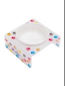 Petmagic Akrilik Beyaz Seramik Tekli Evcil Hayvan Kedi ve Mini Irk Köpek Mama Kabı-Mat Pati - 3