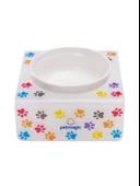 Petmagic Akrilik Beyaz Seramik Tekli Evcil Hayvan Kedi ve Mini Irk Köpek Mama Kabı-Mat Pati - 2