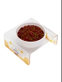 Petmagic Akrilik Beyaz Seramik Tekli Evcil Hayvan Kedi ve Mini Irk Köpek Mama Kabı-Şeffaf Cat - 1
