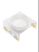 Petmagic Akrilik Beyaz Seramik Tekli Evcil Hayvan Kedi ve Mini Irk Köpek Mama Kabı-Kedili Kız - 3
