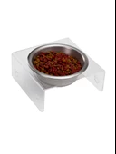 Petmagic Akrilik Çelik Kase Tekli Evcil Hayvan Kedi ve Mini Irk Köpek Mama Kabı-Şeffaf - 1