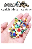 Beyaz Raptiye 50 Adet 1 Paket Renkli Pvc Kaplı Başlıklı Raptiye Plastik Yuvarlak Düğmeli Raptiye Pano Okul Ofis Büro Ev - 5