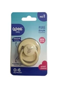WEE BABY Pure Yuvarlak Uçlu Emzik 0-6 Ay No:1 Krem K:698 - 1