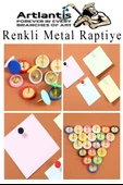 Mavi Raptiye 150 Adet 1 Paket Renkli Pvc Kaplı Başlıklı Raptiye Plastik Yuvarlak Düğmeli Raptiye Pano Okul Ofis Büro Ev - 4