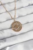 316L Çelik Zincir Gold Renk Lotus Model Kolye - TJ-BKO8902 thumbnail 1