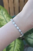 Vip Seri Pirinç Zirkon Taşlı Gümüş Renk Damla Model Bileklik - TJ-BB6065 thumbnail 2
