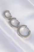 316L Çelik Gümüş Renk Zirkon Taşlı Cartier Model 3lü Halka Küpe - TJ-BKP9008 thumbnail 2