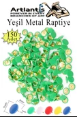 Yeşil Raptiye 150 Adet 1 Paket Renkli Pvc Kaplı Başlıklı Raptiye Plastik Yuvarlak Düğmeli Raptiye Pano Okul Ofis Büro Ev - 1