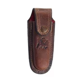 Kurt Figürlü Hakiki Deri Çakı Kılıfı No:3, 13 x 4 cm - Kemerlikli - 1
