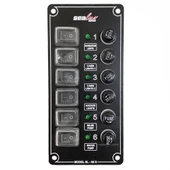 Sealux Switch Panel Tekne Kontrol Paneli Dikey 12/24v 6 Anahtarlı Dikey 80X170mm - 1