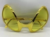 Retro Gözlük - 80 Li 90 Lı Yıllar Parti Gözlüğü Gold Renk 8x13 Cm - 1