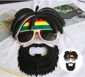 Rasta Peruklu Rasta Sakallı Bob Marley Bıyıklı Parti Gözlüğü 27x18 Cm - 4
