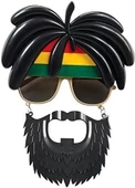 Rasta Peruklu Rasta Sakallı Bob Marley Bıyıklı Parti Gözlüğü 27x18 Cm - 3