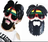 Rasta Peruklu Rasta Sakallı Bob Marley Bıyıklı Parti Gözlüğü 27x18 Cm - 2