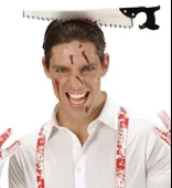 Kafaya Saplanmış Halloween Kanlı Testere Şaka Tacı - 1