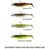 Savage Gear Cannibal Shad 12.5cm 20gr+12.5gr #5/0 Clear Water 4+4 Adet Silikon Seti - 1