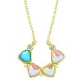 925 Ayar Gümüş Renkli Açılabilen Yonca Kadın Gümüş Kolye - 2