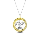 ​925 Ayar Gümüş Gold Başak Burcu Kadın Gümüş Kolye - 1